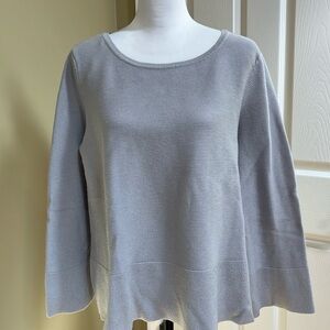 Ellen Tracy, women’s sweater, size large, gray, ribbed, wide wrist
